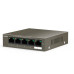 Tenda TEG1105P-4-63W PoE AT switch 4x PoE 802.3af/at, 5x 1 Gb/s, PoE celkem 63W, fanless, PoE+