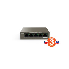 Tenda TEG1105P-4-63W PoE AT switch 4x PoE 802.3af/at, 5x 1 Gb/s, PoE celkem 63W, fanless, PoE+