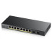 ZYXEL 8xGb+2xSFP fanless POE switch GS1900-10HP v2