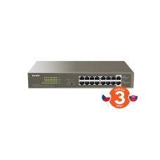 Tenda TEG1116P-16-150W PoE AT Gigabit switch 16x 1Gb/s s PoE 802.3af/at, PoE 135W,Rackmount, Fanless