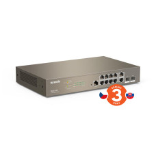 Tenda TEG5312F Gigabit L3 Managed Switch, 10x RJ45 1Gb/s, 2x SFP, STP, RSTP, MSTP, IGMP, VLAN, Rack