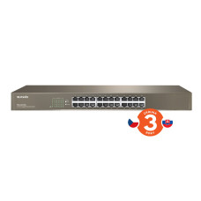 Tenda TEG1024G 24x Gigabit Switch, Fanless-bez ventilátorů, Rackmount 19