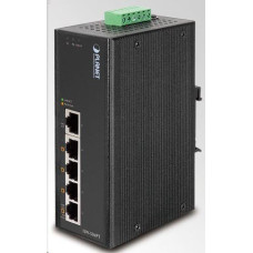 Planet ISW-504PT, 5x 10/100, 4x POE IEEE 802.3af, 60W, DIN, IP30, -40~75 st.C