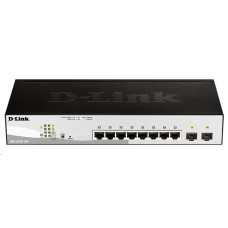 D-Link DGS-1210-10P L2/L3 Smart+ PoE switch, 8x GbE PoE+, 2x SFP, PoE 65W, fanless