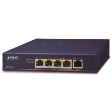 Planet PoE/LAN extender, 1xPoE-in, 4xPoE-out 65W, 802.3bt/at/af, Gigabit