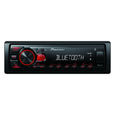 Pioneer MVH-230 autorádio s USB a Bluetooth s integrovaným mikrofonem červené