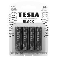 TESLA BLACK+ alkalická baterie AA (LR06, tužková, blister) 4 ks