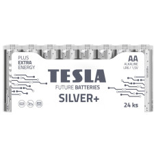 TESLA SILVER+ alkalická baterie AA (LR06, tužková, fólie) 24 ks