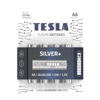 TESLA SILVER+ alkalická baterie AA (LR06, tužková, blister) 4 ks