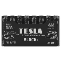 TESLA BLACK+ alkalická baterie AAA (LR03, mikrotužková, fólie) 24 ks