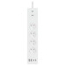 NEDIS Wi-Fi chytrý prodlužovací přívod/ 3x zásuvka typu E/ 16A/ 2x USB-A/ 2x USB-C/ 2m/ Android/ iOS/ bílá
