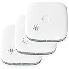 NEDIS Wi-Fi chytrý detektor kouře/ napájení z baterie/ hlasitost 85 dB/ výdrž snímače 10 let/ Android & iOS/ 3pack/ bílý