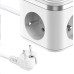 Viking síťový adaptér YC33, 3x 230 V, 1x USB-A, 2x USB-C, tlačítko ON/OFF, délka 1,4 m, bílá