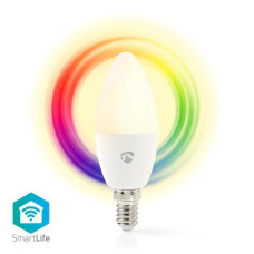 Nedis WIFILC11WTE14 - SmartLife Plnobarevná Žárovka | Wi-Fi | E14 | 350 lm | 4.5 W/RGB/Teplá Bílá | 2700 K, F
