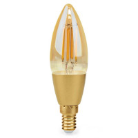 NEDIS Wi-Fi chytrá LED žárovka s vláknem/ E14/ svíčka/ 4,9W/ 230V/ 470lm/ teplá bílá/ 1800 - 3000K/ stmívatelná/ sklo