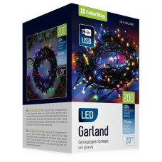 COLORWAY LED řetěz/ vnitřní / 200 LED / délka 20m / více barevný / 8 funkcí/ napájení USB