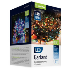 COLORWAY LED řetěz/ vnitřní / 100 LED / délka 10m / více barevný/ 8 funkcí/ napájení USB