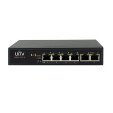 UNIVIEW Switch 6xRJ45 10/100 vč. PoE (802.3af/at,PoE budget 65W),PoE porty lze přepnout na 250m PoE@10Mbps, desktop