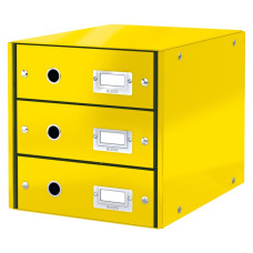LEITZ Zásuvkový box  Click&Store, 3 zásuvky, žlutá