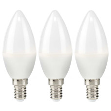 NEDIS LED žárovka E14/ svíčka/ 2,8 W/ 220 V/ 250 lm/ 2700 K/ teplá Bílá/ matná/ 3 kusy