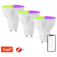 IMMAX NEO SMART sada 3x LED žárovka GU10 4,8W RGB+CCT barevná a bílá, stmívatelná, Zigbee, TUYA