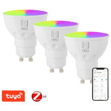 IMMAX NEO SMART sada 3x LED žárovka GU10 4,8W RGB+CCT barevná a bílá, stmívatelná, Zigbee, TUYA