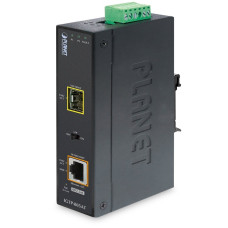 Planet IGTP-805AT konvertor 1x 100/1000Base-T,1x SFP 100/1000-X, PoE 802.3at, -40až75st, IP30, EFT+ESD, 12-48VDC