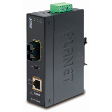 Planet IGTP-802T konvertor RJ45/SC, 1Gbps, PoE injektor 802.3at, -40 až 75 st.C, IP30, ESD 12-48 V DC