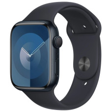 Apple Watch Series 9 41mm Temně inkoustový hliník s temně inkoustovým sportovním řemínkem S/M