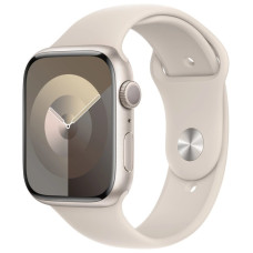 Apple Watch Series 9 45mm Hvězdně bílý hliník s hvězdně bílým sportovním řemínkem M/L