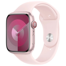 Apple Watch Series 9 Cellular 45mm Růžový hliník se světle růžovým sportovním řemínkem S/M