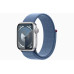 APPLE Watch Series 9 GPS 45mm Silver Aluminium Case with Winter Blue Sport Loop
