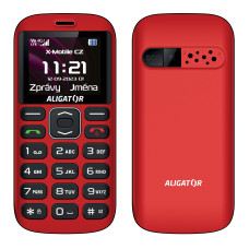 Aligator A720 4G Senior, červeno-černá + nabíjecí stojánek
