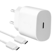 Samsung síťová nabíječka EP-TA800EWE + kabe EP-DA905BWE USB-C, 25W, bílá, (bulk)