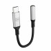 3mk adaptér USB-C/Jack 3,5mm (samice) 0,15m, černo-stříbrná