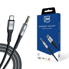 3mk audio kabel AUX Cable USB-C - Jack 3,5mm, 1m, černá