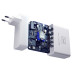 3mk cestovní nabíječka Hyper Charger 140W, GaN 3x USB-C (PD) / 2x USB, bílá