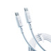 3mk datový kabel Hyper Silicone USB-C/USB-C (PD), 60W, 3A, 1m, bílá