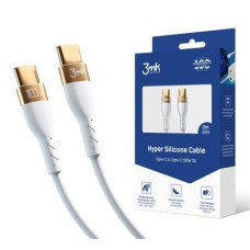 3mk datový kabel Hyper Silicone USB-C -> USB-C (PD), 100W 5A, 2 m, bílá