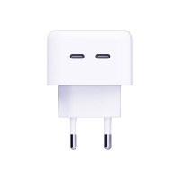 3mk cestovní nabíječka Hyper Charger 35W, GaN, 2x USB-C (PD), bílá