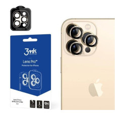 3mk tvrzené sklo Lens Pro ochrana kamery pro Apple iPhone 14 Pro / iPhone 14 Pro Max, zlatá