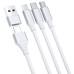 3mk nabíjecí kabel Hyper Cable 3in1 USB-A/C na USB-C/Micro USB/Lightning 1.5m, bílá