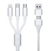 3mk nabíjecí kabel Hyper Cable 3in1 USB-A/C na USB-C/Micro USB/Lightning 1.5m, bílá