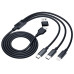 3mk nabíjecí kabel Hyper Cable 3in1 USB-A/C na USB-C/Micro USB/Lightning 1.5m, černá