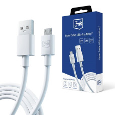 3mk datový kabel Hyper Cable USB-A/Micro USB 1.2m 5V 2,4A, bílá