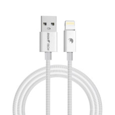 RhinoTech kabel s nylonovým opletem USB-A na Lightning 2,4A 2M bílá