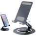 Genius G-Stand M100, Stojan, pro mobilní telefony a tablety, otáčení 360°, náklon 180°, přenosný, hliník, silikon, černý
