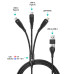 CONNECT IT Wirez 6in1 2x USB-C, 1x Lightning, 1,25 m, ČERNÝ