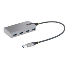 StarTech.com 4-Port USB Hub, USB 3.0 5Gbps, Bus Powered, USB-A to 4x USB-A Hub with Optional Auxiliary Power Input, Portable Desktop/Laptop USB Hub with 1ft (30cm) Attached Cable