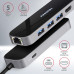 AXAGON HMC-6GL, USB 3.2 Gen 1 hub, 3x USB-A, HDMI 4k/60Hz, RJ-45 GLAN, PD 100W, kabel USB-C 20cm